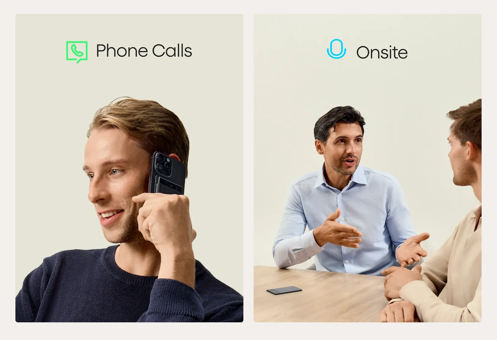 Phone-call and onsite conversation capture modes for Afterburn